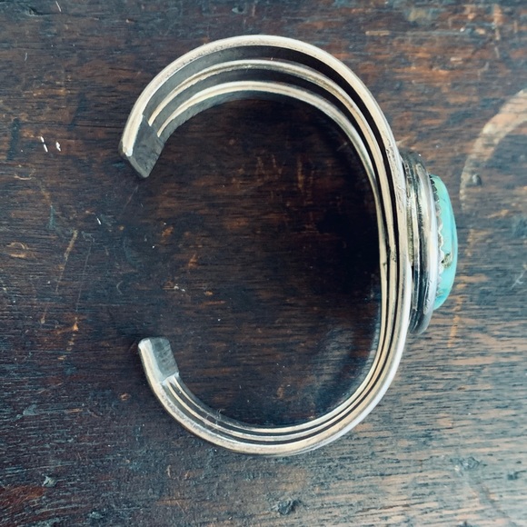 Vintage 78 gms Southwestern Turquoise Row Cuff Bracelet - Picture 10 of 14